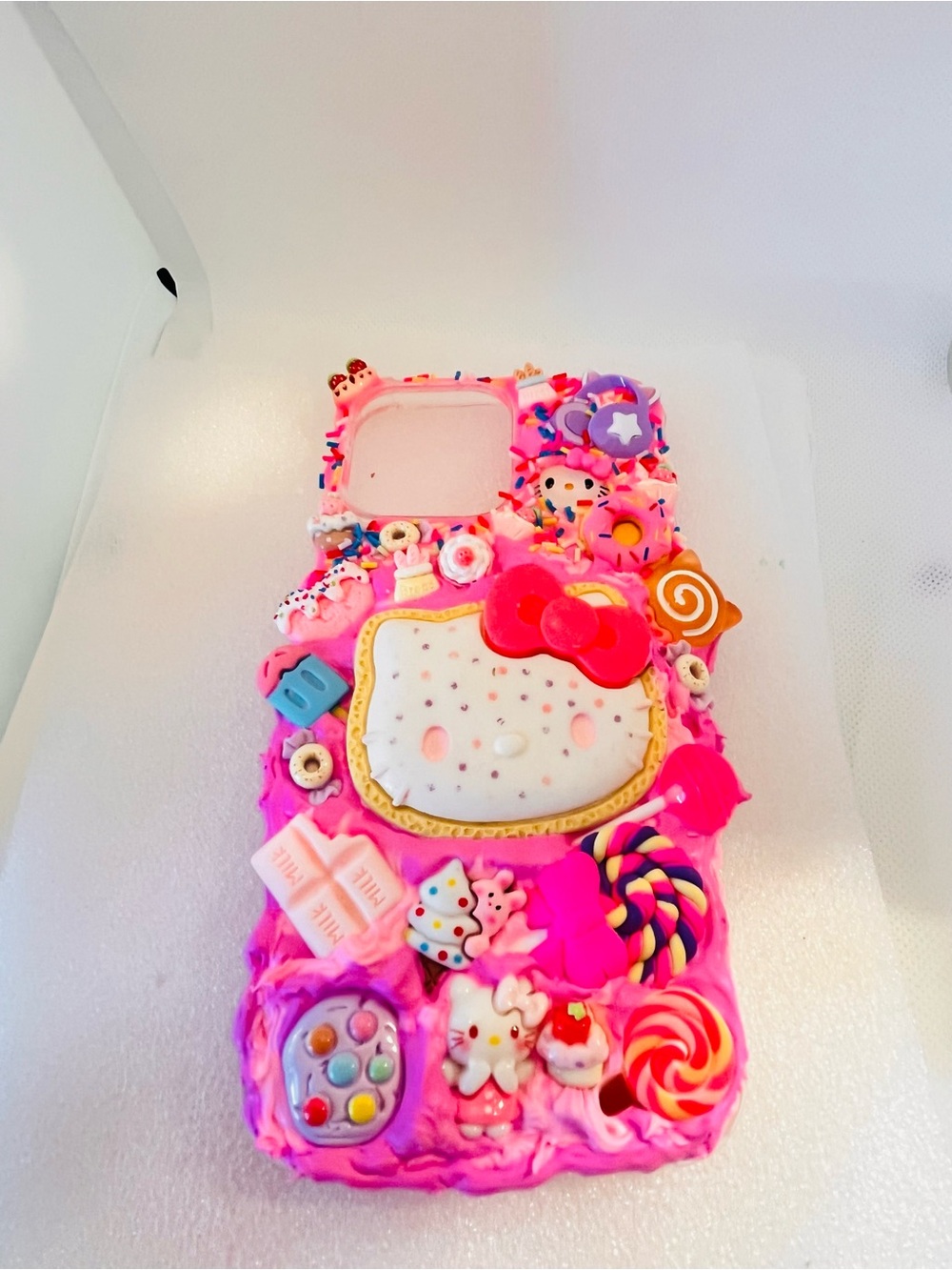Handmade Hello Kitty Pink Phone Case with Candy Charms for any phone model - Picture 10 of 10